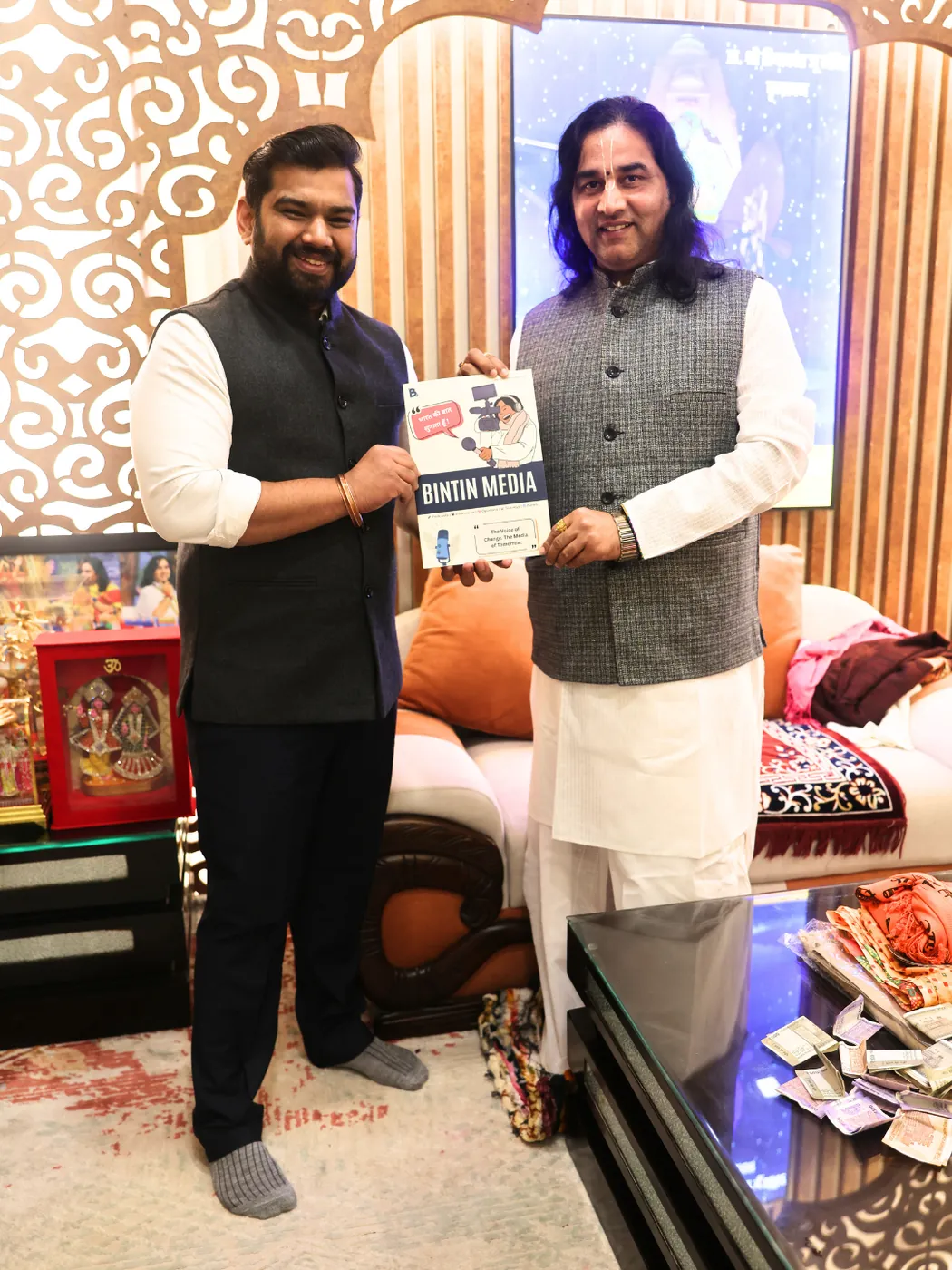 A magazine presentation with a spiritual speaker