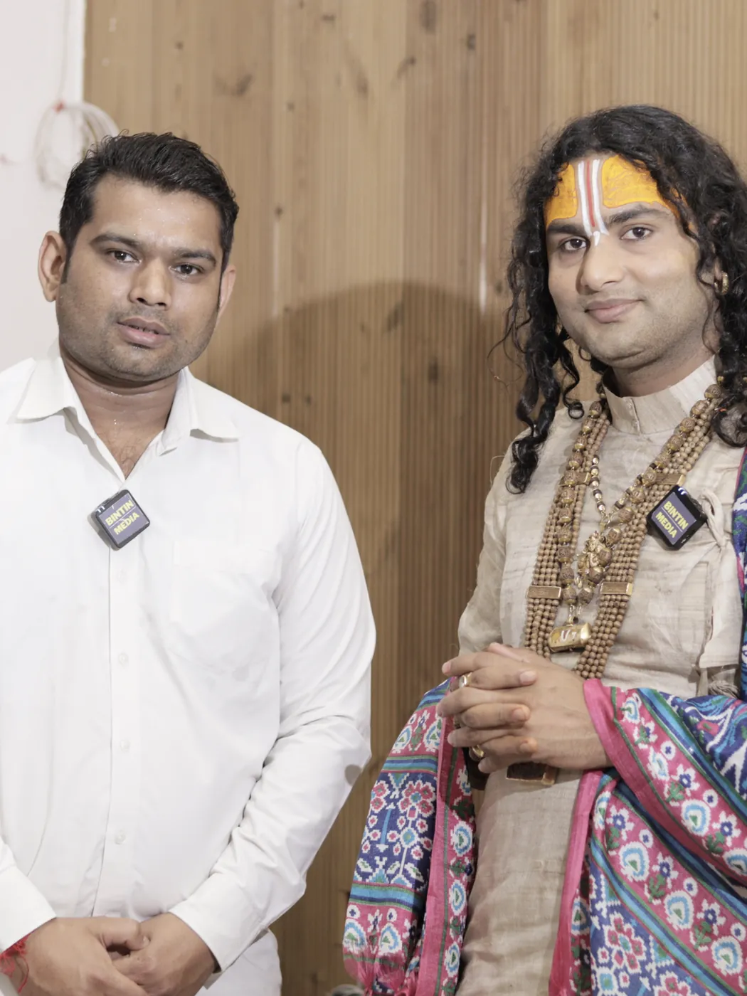Nitin Vashisth photographed with an interview guest